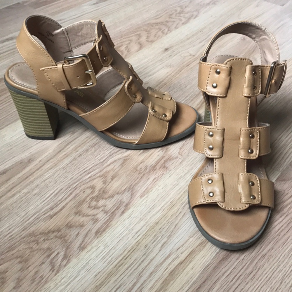 Tan Block Heels